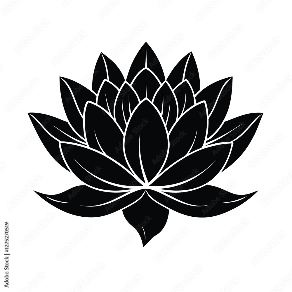 vector silhouette flower with white background.
