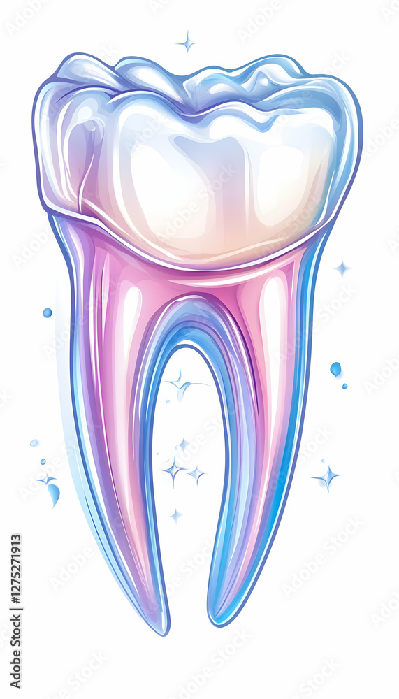 Healthy molar tooth, dental care, isolated, shiny, medical Healthy molar tooth, dental care, isolated, shiny, medical