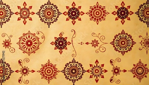 Harmonious Mandala and Paisley Pattern Wallpaper in Warm Hues