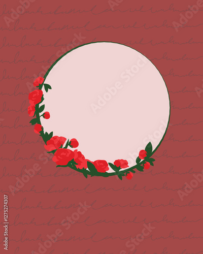 Romantic Rose Frame with Passionate Red Roses