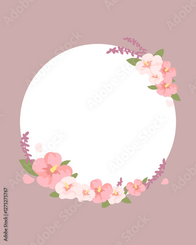 대한민국 상징 꽃 무궁화 원형 프레임 일러스트