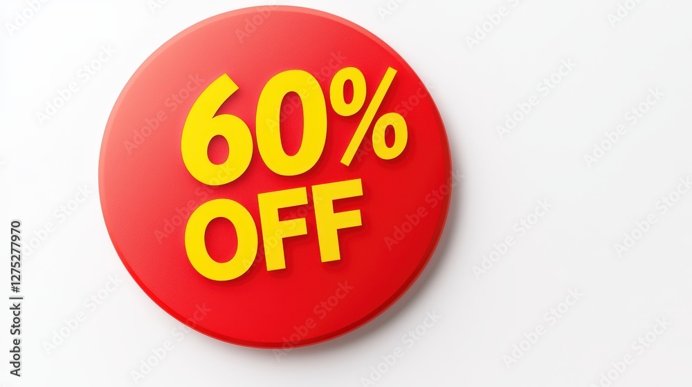 Eye-Catching Red Discount Badge Featuring 60% Off Promotion Eye-Catching Red Discount Badge Featuring 60% Off Promotion