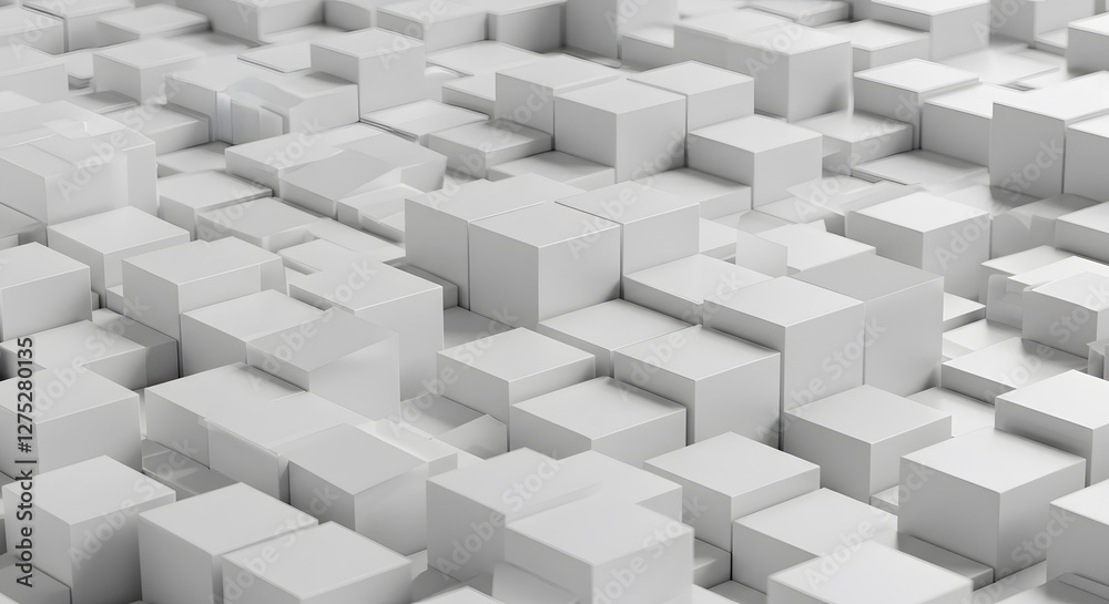 Abstract White Cubes Background - Modern Geometric Pattern Texture Design Abstract White Cubes Background - Modern Geometric Pattern Texture Design