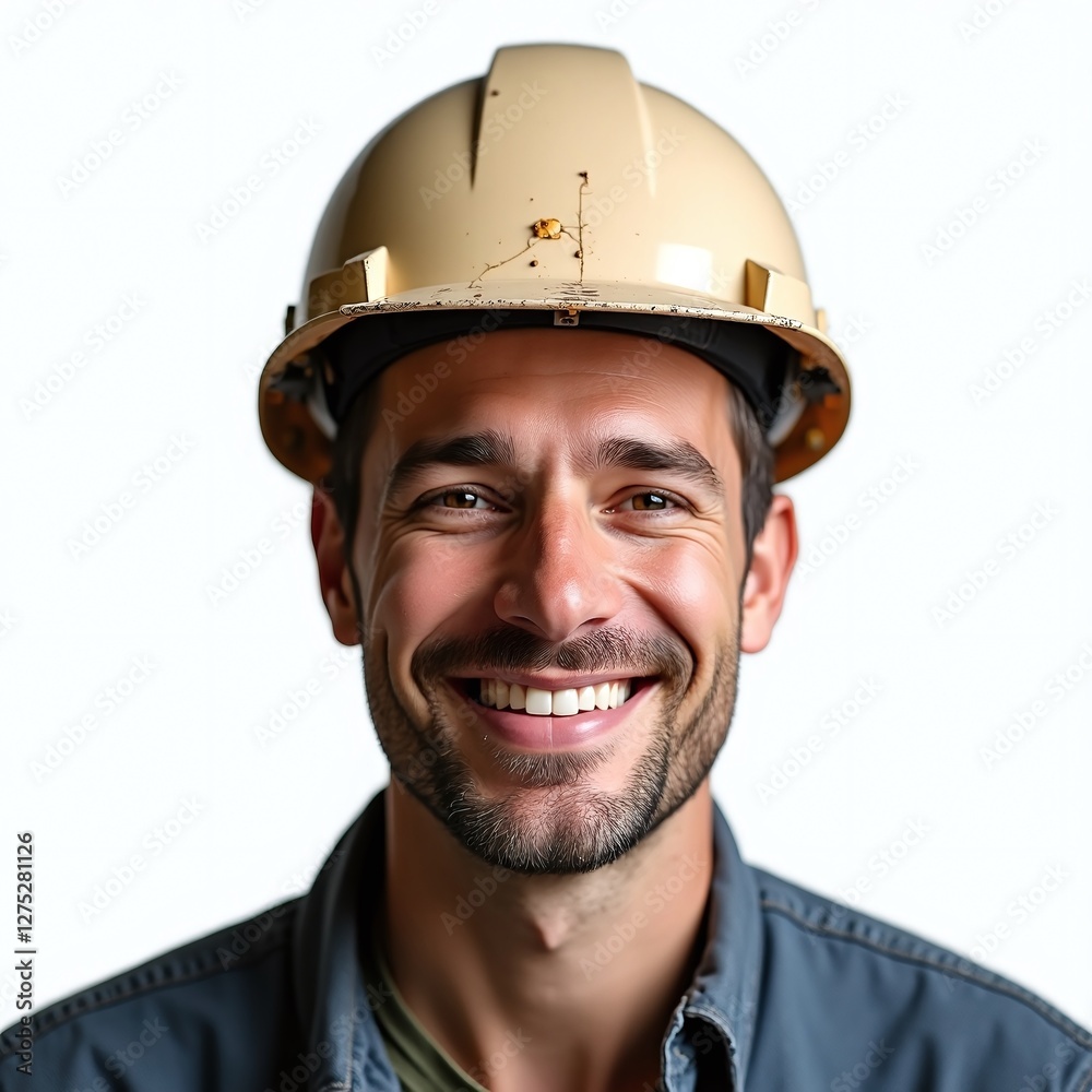 Fototapeta premium portrait of a construction worker with helmet