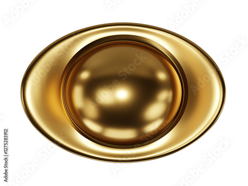 Chinese new year decorations gold yuan bao ingot high-resolution High-quality 3D rendering wallpaper object PNG