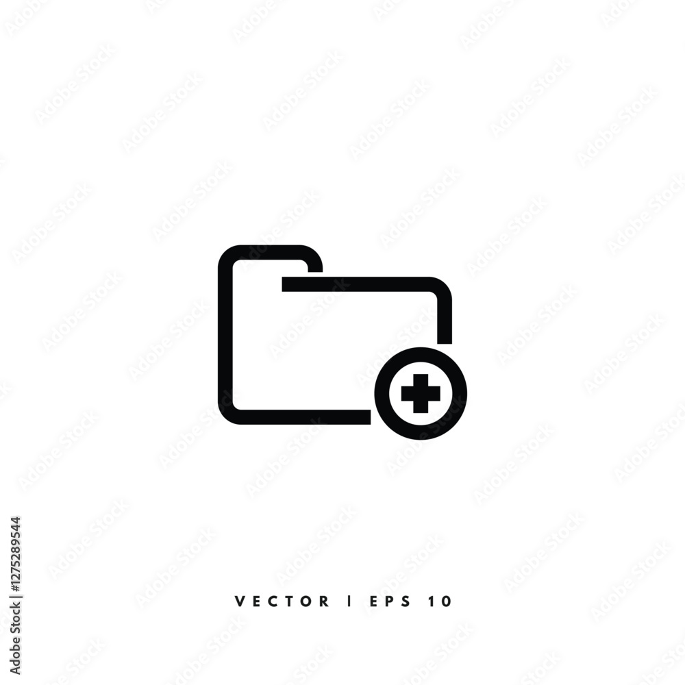 Folder Add Icon. Editable Stroke Folder Add Icon. Editable Stroke