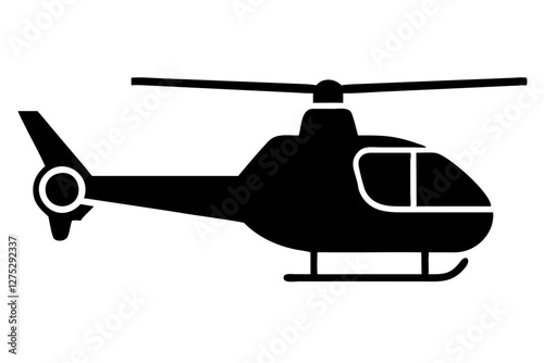 Helicopter Silhouette vector design. Military helicopter icon Simple illustration of military helicopter vector icon