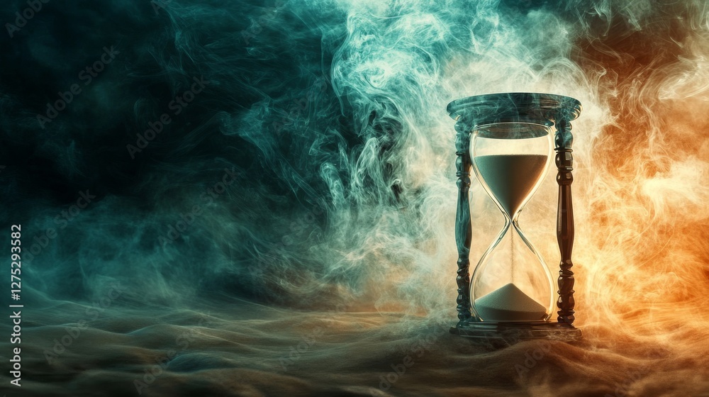 Naklejka premium Hourglass Background with Copy Space