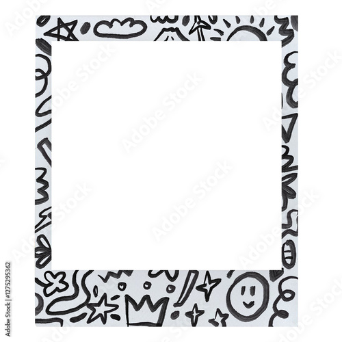 white frame with black pattern