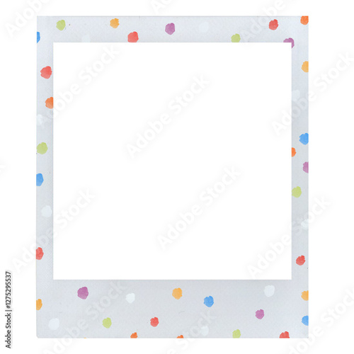 frame with colorful polka dot pattern