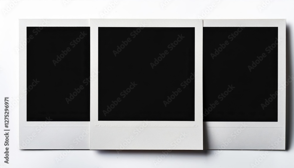 Realistic Empty Polaroid Frame Mockup in Square, Wide, and Mini Aspect Ratios Perfect for Digital Art, Home Decor, or Design Inspiration Realistic Empty Polaroid Frame Mockup in Square, Wide, and Mini Aspect Ratios Perfect for Digital Art, Home Decor, or Design Inspiration