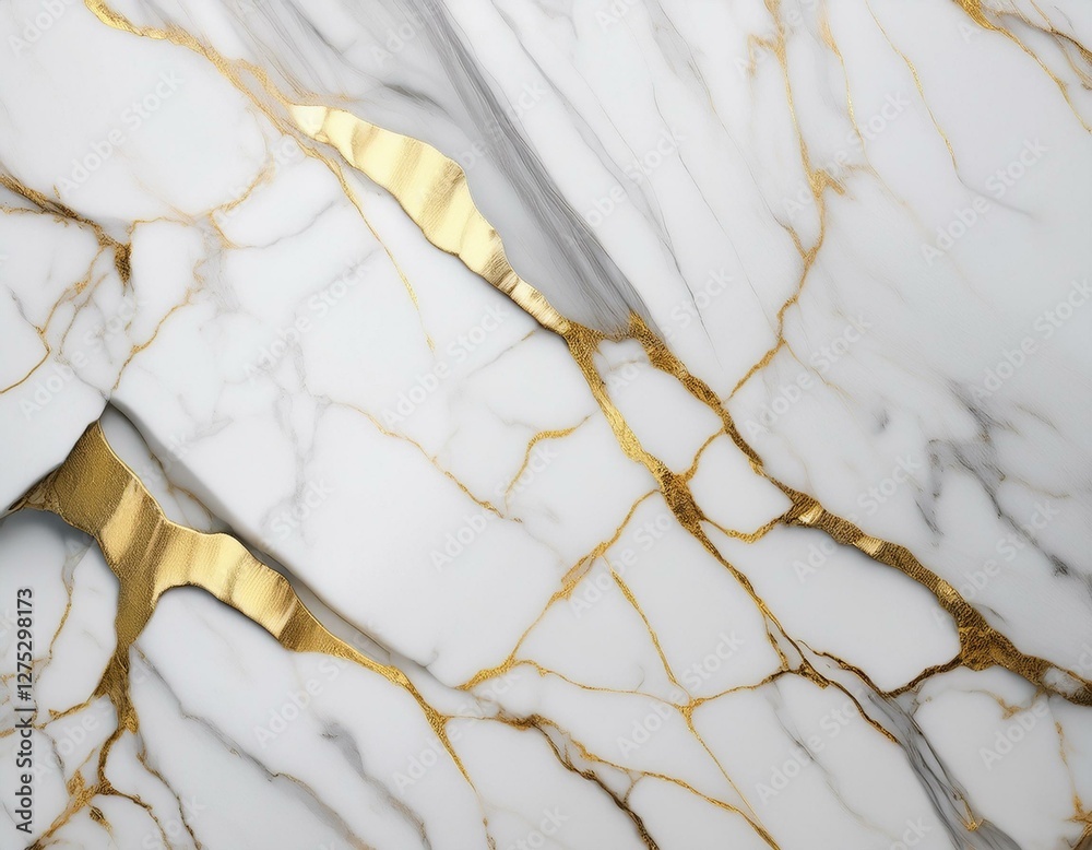 Fototapeta premium Elegant White Marble with Golden Veins – Luxury Interior Design, Natural Stone Texture, High-End Decorative Surface, and Premium Quality Material