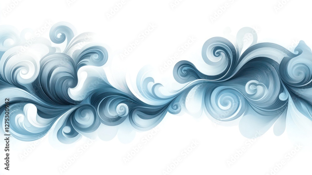 Blue Swirls Abstract Design, Seamless Pattern, White Background, Website Decoration Blue Swirls Abstract Design, Seamless Pattern, White Background, Website Decoration