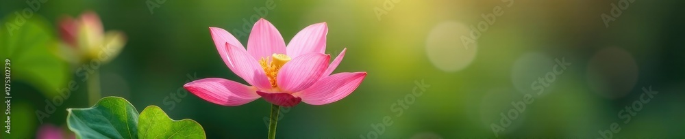Delicate pink petals unfolding on a lush green stem, blossom, delicate, Delicate pink petals unfolding on a lush green stem, blossom, delicate,