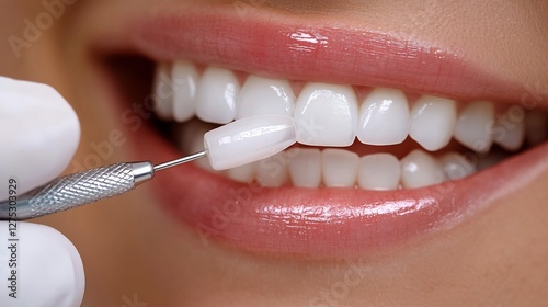 Perfect smile achieved with dental veneer placement for aesthetic improvement