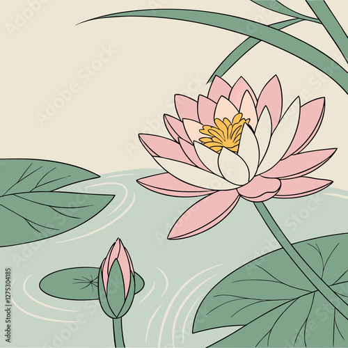 vector illustration of lily