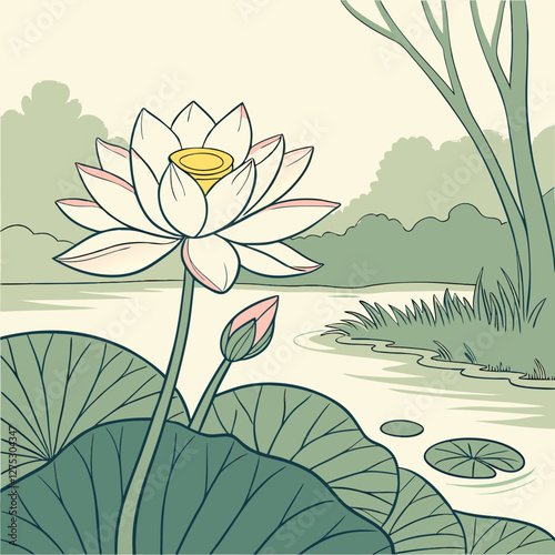 vector illustration of lily flower