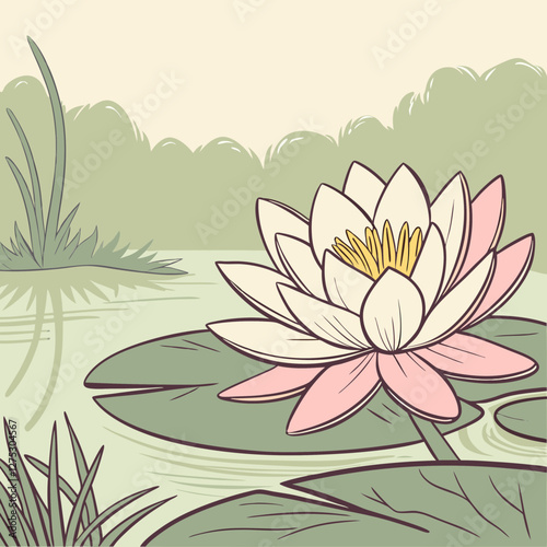vector illustration of lotus