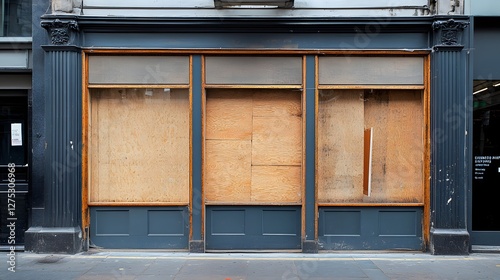 boarded up shopfront urban decay closed business