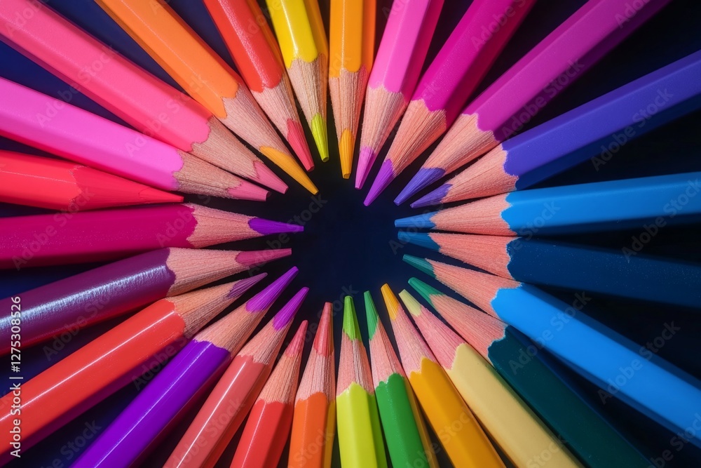 Colorful Pencils in a Circular Arrangement Colorful Pencils in a Circular Arrangement