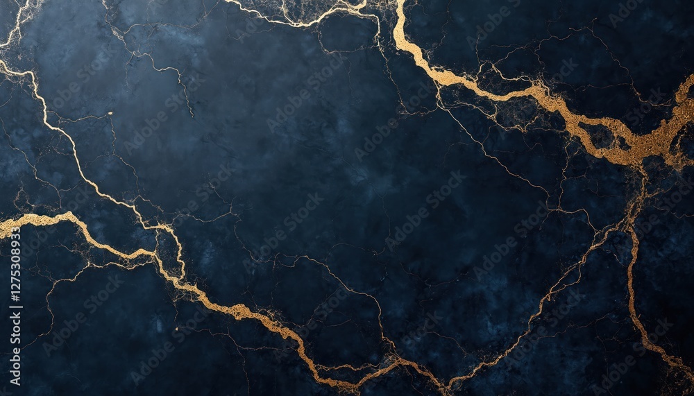 Dark navy marble texture with gold veins. Luxurious elegant stone design. Black pattern. Glossy background. Rich mineral abstract rock surface for premium interior decor. Dark navy marble texture with gold veins. Luxurious elegant stone design. Black pattern. Glossy background. Rich mineral abstract rock surface for premium interior decor.