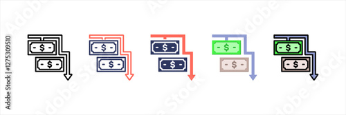 Deficit Multistyle Icon Set