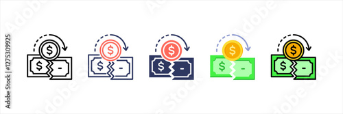 Bankruptcy Multistyle Icon Set
