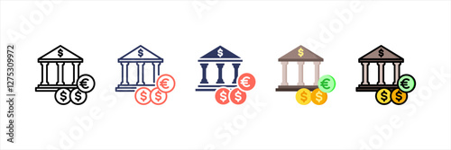 Bank Multistyle Icon Set