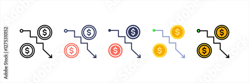 Economic Crisis Multistyle Icon Set