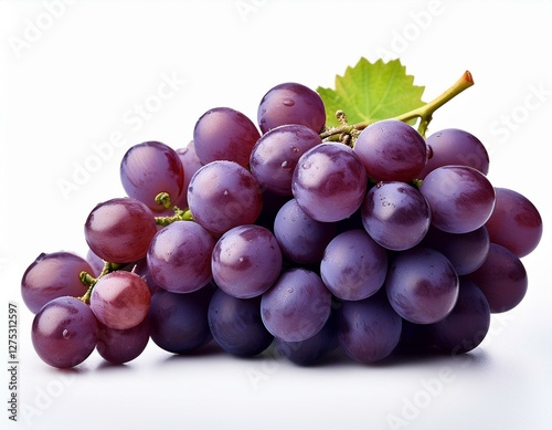A basket of fresh grapes in white background and in the kitchen