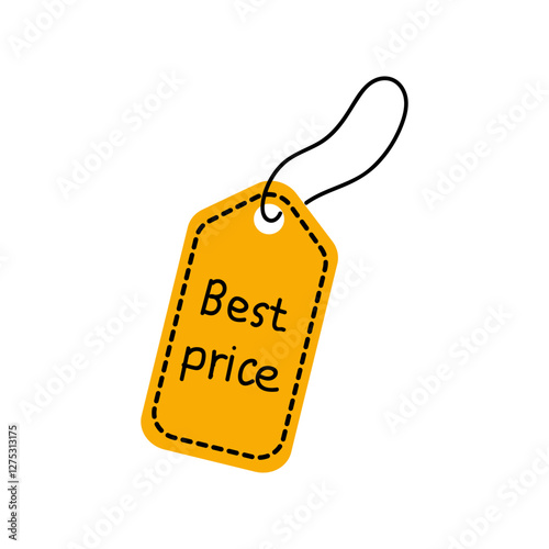 Best price tag designed with bright colors to attract attention for promotions and discounts in retail stores