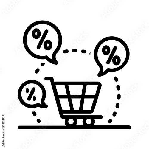 Vector black line icon for Retail
