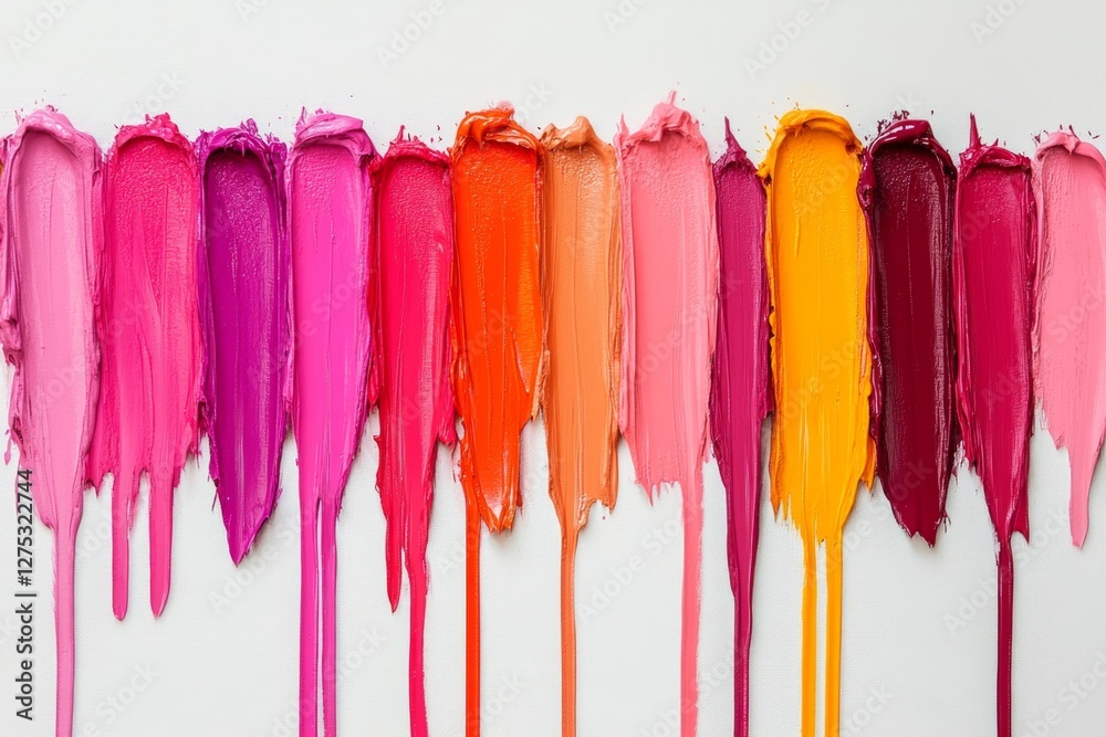 Fototapeta premium Vibrant Lipstick Swatches - A Colorful Palette