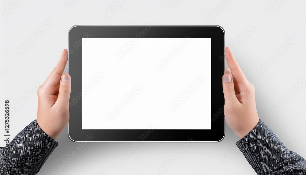 Striking Tablet Mockup Against a Pristine White Backdrop, Perfect for Digital Artwork and Design Inspiration with its Clean and Minimalist Aesthetic. Striking Tablet Mockup Against a Pristine White Backdrop, Perfect for Digital Artwork and Design Inspiration with its Clean and Minimalist Aesthetic.