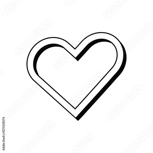 black popup heart icon