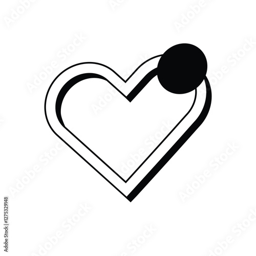black popup heart notification icon