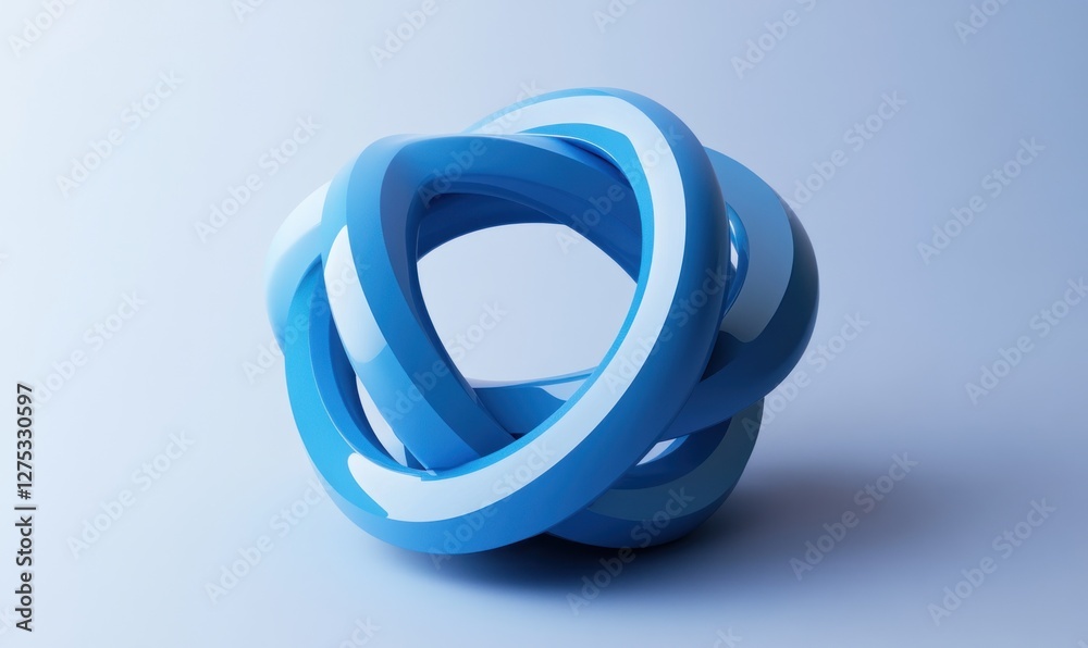 Abstract blue 3D interconnected rings. Abstract blue 3D interconnected rings.
