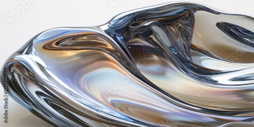 Wallpaper Mural Abstract iridescent metallic liquid form. Torontodigital.ca