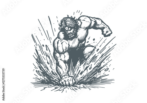 Hercules hand drawn sketch vector