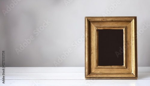 Vintage GoldBronze Frame with Aged Scuffs Timeless Character and Warmth, Perfect for Artistic Expression or Antique Home Decor photo