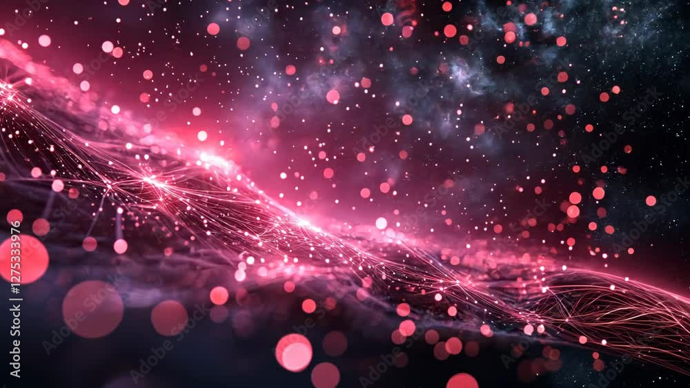 Abstract Cosmic Network: A Celestial Tapestry of Light and Connection