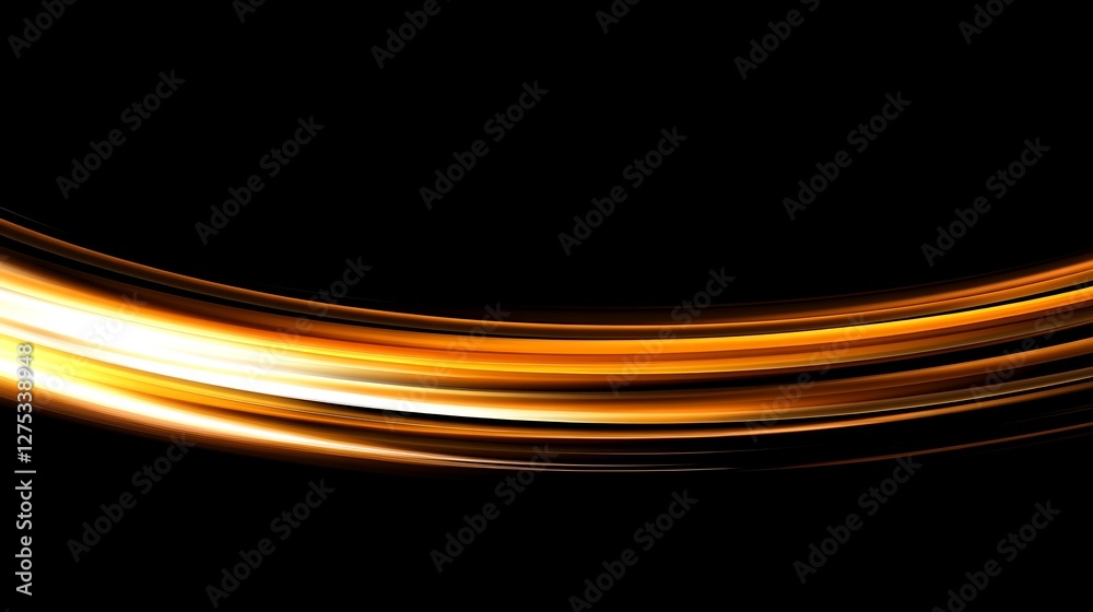 Abstract Golden Curves On Black Background Abstract Golden Curves On Black Background