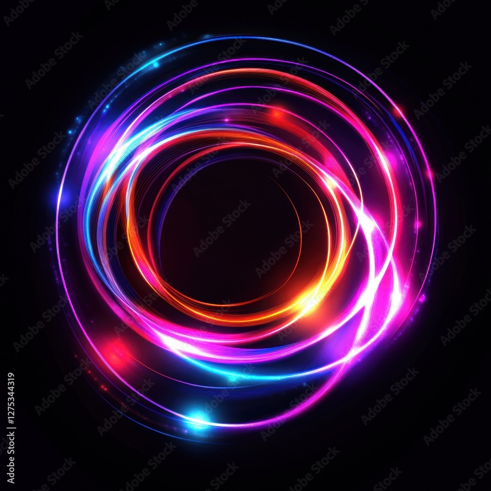 Abstract glowing neon circles. Abstract glowing neon circles.