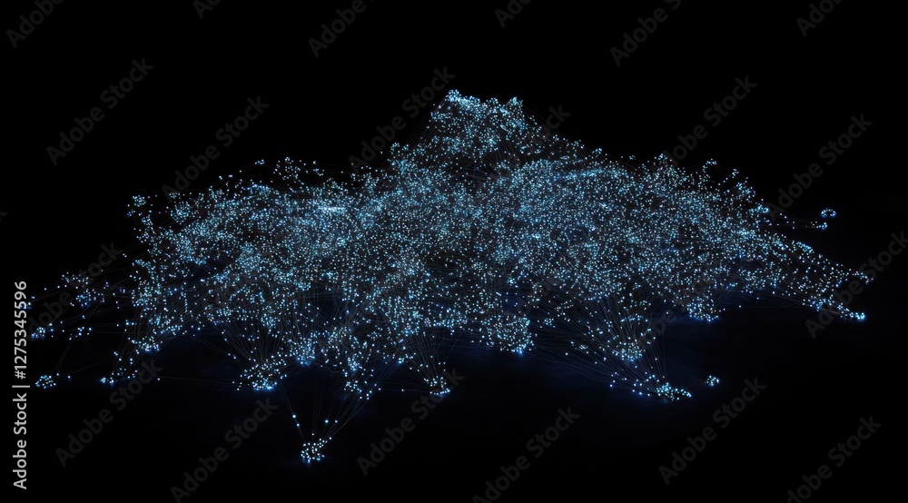 Fototapeta premium Abstract glowing network data cloud.