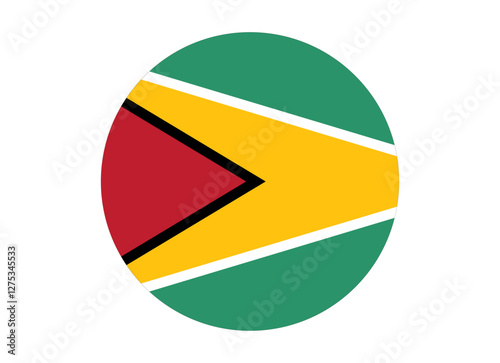 Free Download Guyana Flag icon. Round circle flag icon design, vector illustration - GFXLoad