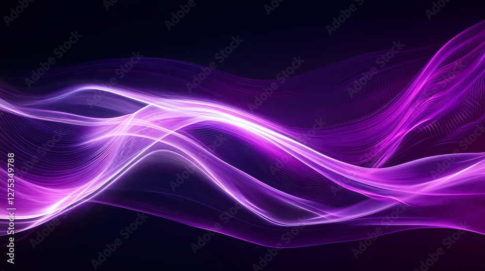 Abstract Waves in Purple and White Abstract Waves in Purple and White