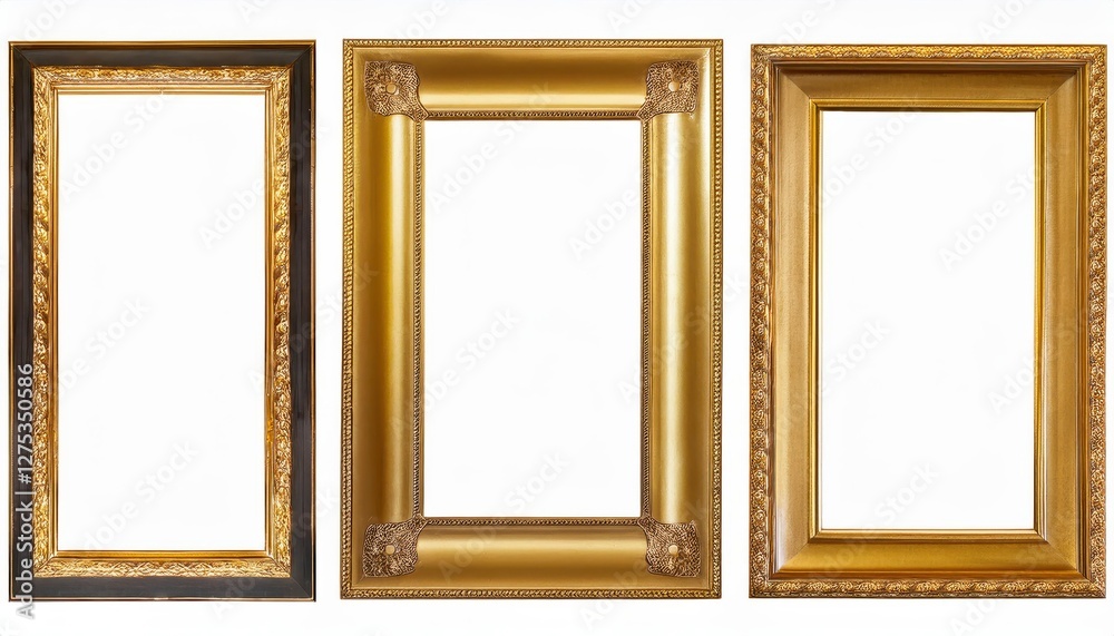 Vertical Golden Frame Cut Out Vibrant Gold Glamour for Artistic or Decorative Designs, Radiant Pureness in a Clean Silhouette Vertical Golden Frame Cut Out Vibrant Gold Glamour for Artistic or Decorative Designs, Radiant Pureness in a Clean Silhouette