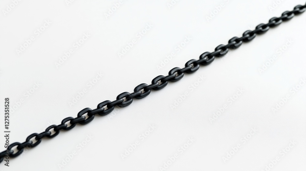 Black chain on white background.