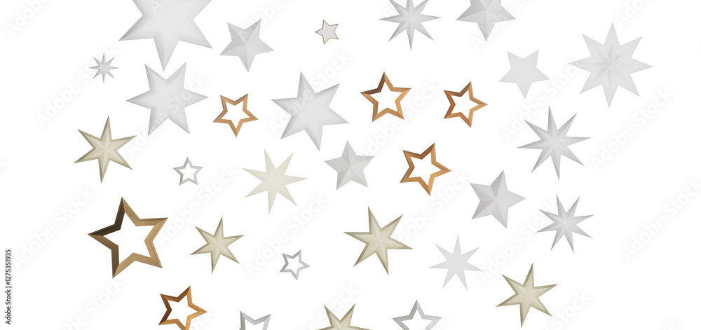 Abstract background with gold and silver stars Abstract background with gold and silver stars