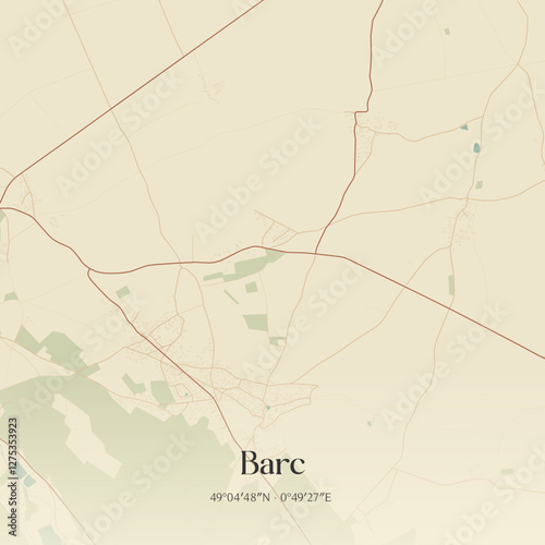 Vintage map of Barc, France.